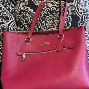COACH Leather Gallery Tote (Bright Violet) NWT